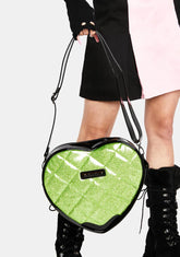 Studded Frank Quilted Heart Shoulder Bag