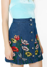 Among The Flowers Embroidered Skirt