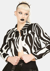 Warped Geo Print Jacket