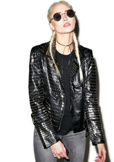 Nia Nail Head Leather Jacket