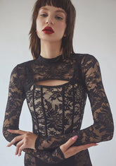 Stay Unfaithful Lace Corset Top & Shrug