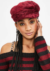 Wine Plush Love Faux Fur Hat