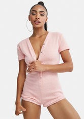 Petal Snow Dreams Fuzzy Sleep Romper