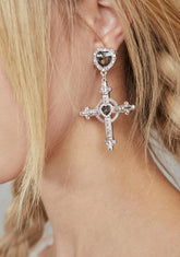 Say No Prayers Cross Earrings