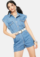 Downtown Cutie Denim Romper