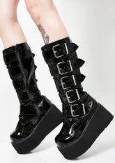 Trashville-518 Unisex Platform Knee High Boots