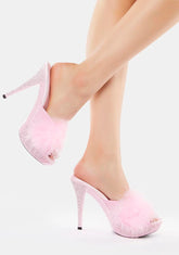 Pink Elegant-401F Marabou Heels