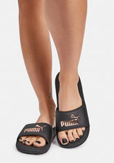 Cool Cat Rose Gold Metallic Logo Slides