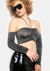 Twilight Chill Shimmer Crop Top