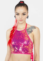 Lady Technotopia Flip Sequin Top