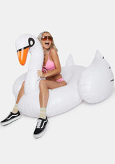 Luxe Ride-On Swan Pool Float