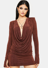 Rhythm Shaker Cowl Neck Mini Dress