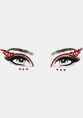 Red Winged Rhinestone Face Gems