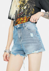 Vintage Point High Waist Denim Shorts