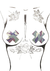 Green Camo Cross Pasties