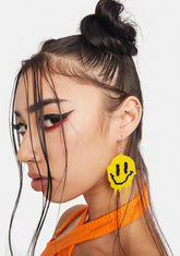 Dripping Smiley Face Drop Earrings