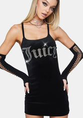 Big Bling Velour Strap Dress