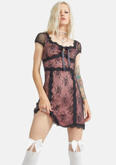 Lost Without You Lace Overlay Mini Dress