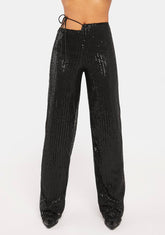 Drape Sequin Black Sanju Trousers