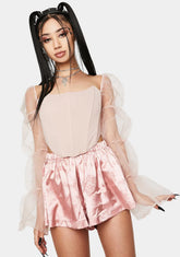 Blush Statement Sleeve Corset Top