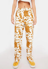 Cow Print Straggler Printed Pants