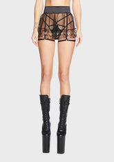 Aria Lace Skirt Suspender Belt