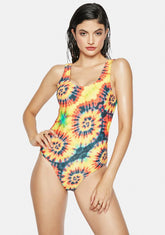 The Golden Girl Tie Dye 90s One-Piece Swimsuit