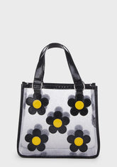 Diggin' Ur Stems Floral Tote Bag - Black