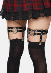 Night Evil Diva Pentagram Star Garters