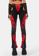 Red Nasty Moto Lace-Up Pants
