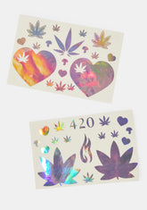 420 Love Holographic Body Stickers Set