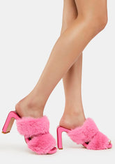 Pink Arlet Faux Fur Heels