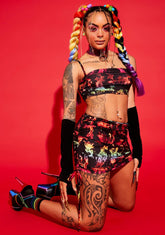 Stay Vibrant Ruched Skirt Set