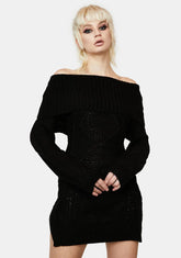 Nighttime Snow Frolic Sweater Dress