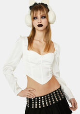 Text Read Bustier Crop Top