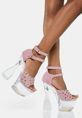 Pink Detux-02 Platform Heels