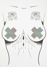 Mirrored Holographic Cross Pasties