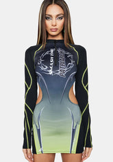 Yellow Speed Racer Mini Dress