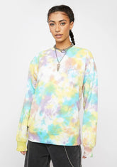 Aqua Multi Tie Dye Crewneck Sweatshirt