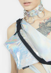 Silver Laser Ultra Slim Fanny Pack