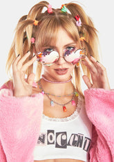 Venus Rainbow Mirrored Heart Sunglasses