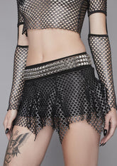Raising Hell Fishnet Mini Skirt