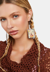 Bonjour From Paris Stamp Earrings