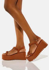 Rust Let's Rewind Platform Sandals