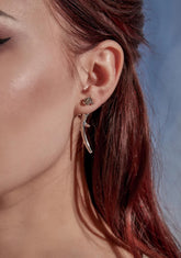 Hidden Thorn Rose Stud Earrings