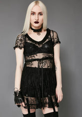 Shadow Kiss Lace Babydoll Dress