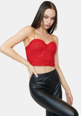 Scarlet Chained Heart Bustier Top