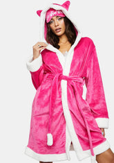 Jolly Girl Plush Robe And Sleep Mask Set