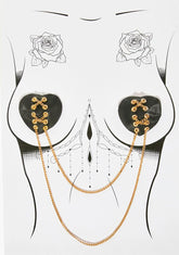 Black & Gold Corset Chain Pasties