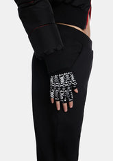 Skull Fairisle Fingerless Knit Gloves